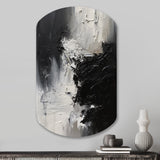 Black And White Delicate Brushstrokes II - Asymmetric Metal Wall Art