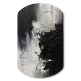 Black And White Delicate Brushstrokes II - Asymmetric Metal Wall Art