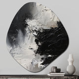 Black And White Delicate Brushstrokes II - Asymmetric Metal Wall Art