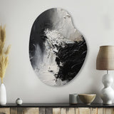 Black And White Delicate Brushstrokes II - Asymmetric Metal Wall Art