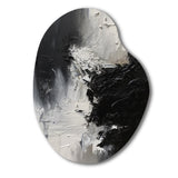 Black And White Delicate Brushstrokes II - Asymmetric Metal Wall Art