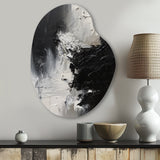 Black And White Delicate Brushstrokes II - Asymmetric Metal Wall Art