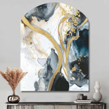 Marble Painting Textured V - Asymmetric Metal Wall Art