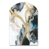 Marble Painting Textured V - Asymmetric Metal Wall Art