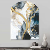 Marble Painting Textured V - Asymmetric Metal Wall Art