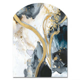 Marble Painting Textured V - Asymmetric Metal Wall Art