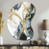 Marble Painting Textured V - Asymmetric Metal Wall Art