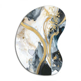 Marble Painting Textured V - Asymmetric Metal Wall Art