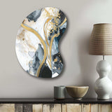 Marble Painting Textured V - Asymmetric Metal Wall Art