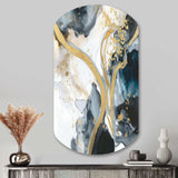 Marble Painting Textured V - Asymmetric Metal Wall Art