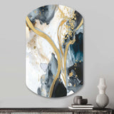 Marble Painting Textured V - Asymmetric Metal Wall Art