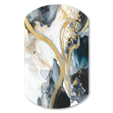 Marble Painting Textured V - Asymmetric Metal Wall Art