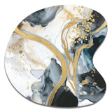 Marble Painting Textured V - Asymmetric Metal Wall Art