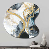 Marble Painting Textured V - Asymmetric Metal Wall Art