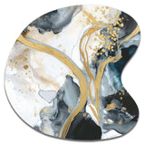 Marble Painting Textured V - Asymmetric Metal Wall Art