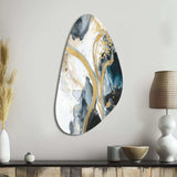 Marble Painting Textured V - Asymmetric Metal Wall Art