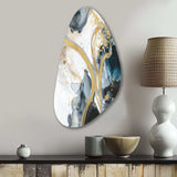 Marble Painting Textured V - Asymmetric Metal Wall Art