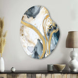 Marble Painting Textured V - Asymmetric Metal Wall Art