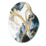 Marble Painting Textured V - Asymmetric Metal Wall Art