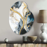 Marble Painting Textured V - Asymmetric Metal Wall Art