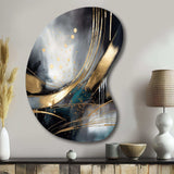 Shapes And Lines Abstract Marble II - Asymmetric Metal Wall Art