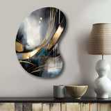 Shapes And Lines Abstract Marble II - Asymmetric Metal Wall Art