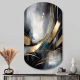 Shapes And Lines Abstract Marble II - Asymmetric Metal Wall Art