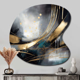 Shapes And Lines Abstract Marble II - Asymmetric Metal Wall Art