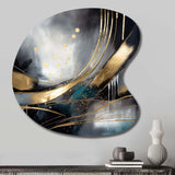 Shapes And Lines Abstract Marble II - Asymmetric Metal Wall Art