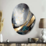 Shapes And Lines Abstract Marble II - Asymmetric Metal Wall Art