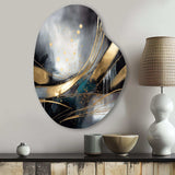 Shapes And Lines Abstract Marble II - Asymmetric Metal Wall Art