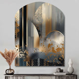 Shapes And Lines Abstract Marble IV - Asymmetric Metal Wall Art