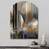 Shapes And Lines Abstract Marble IV - Asymmetric Metal Wall Art