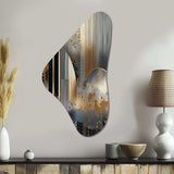 Shapes And Lines Abstract Marble IV - Asymmetric Metal Wall Art