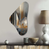 Shapes And Lines Abstract Marble IV - Asymmetric Metal Wall Art