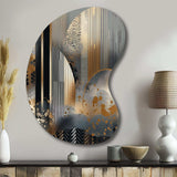 Shapes And Lines Abstract Marble IV - Asymmetric Metal Wall Art