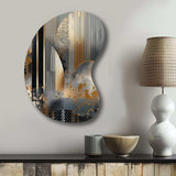 Shapes And Lines Abstract Marble IV - Asymmetric Metal Wall Art