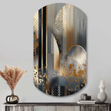 Shapes And Lines Abstract Marble IV - Asymmetric Metal Wall Art