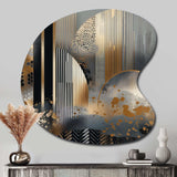 Shapes And Lines Abstract Marble IV - Asymmetric Metal Wall Art