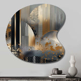 Shapes And Lines Abstract Marble IV - Asymmetric Metal Wall Art