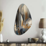 Shapes And Lines Abstract Marble IV - Asymmetric Metal Wall Art