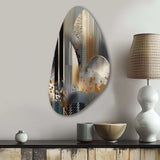 Shapes And Lines Abstract Marble IV - Asymmetric Metal Wall Art