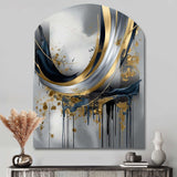 Shapes And Lines Abstract Marble V - Asymmetric Metal Wall Art