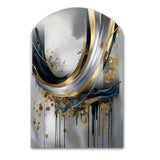 Shapes And Lines Abstract Marble V - Asymmetric Metal Wall Art