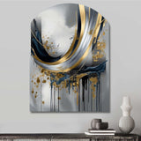 Shapes And Lines Abstract Marble V - Asymmetric Metal Wall Art