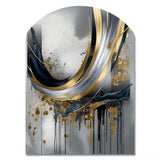 Shapes And Lines Abstract Marble V - Asymmetric Metal Wall Art