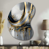 Shapes And Lines Abstract Marble V - Asymmetric Metal Wall Art