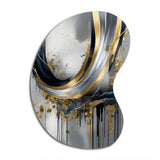 Shapes And Lines Abstract Marble V - Asymmetric Metal Wall Art