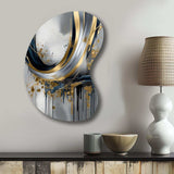 Shapes And Lines Abstract Marble V - Asymmetric Metal Wall Art