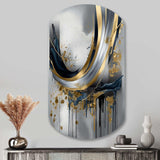 Shapes And Lines Abstract Marble V - Asymmetric Metal Wall Art